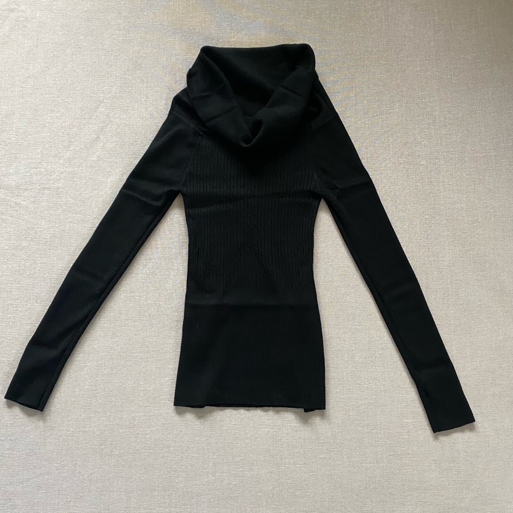 Rampage vintage 90s black ribbed sweater cowl turtleneck. - Picture 4 of 10